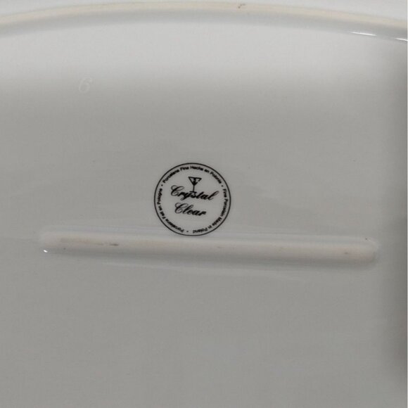 Crystal Clear Fine Porcelain Oval Platter With Rose Design & Gold Trim - Picture 10 of 12